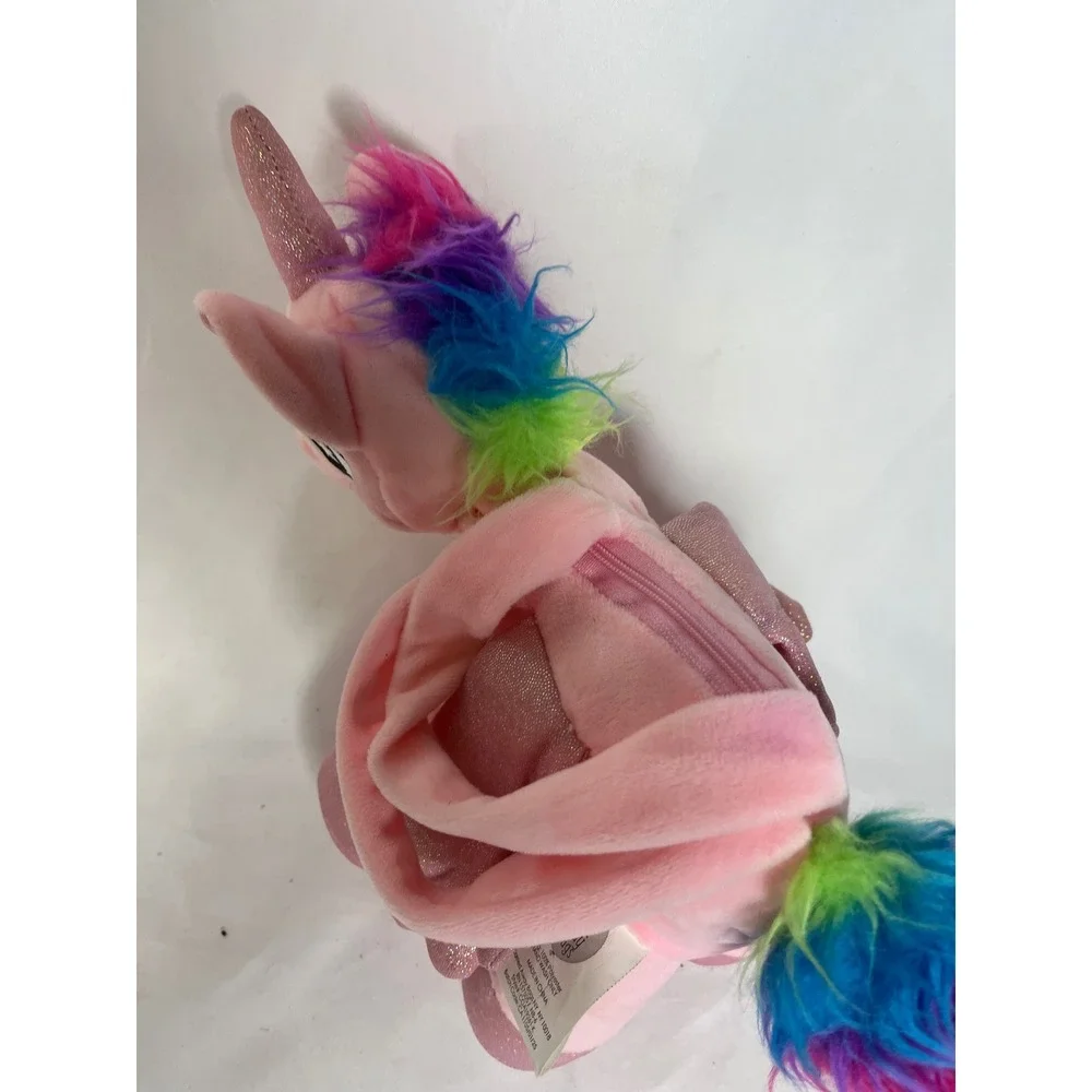 Carried Away Bags Pink Unicorn Plush BackpackRainbowManeGlitter Wings CGN1926L-K
